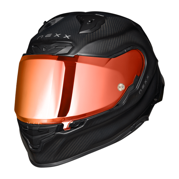 Nexx X.R3R Zero Pro 2 full-face helmet in matte red carbon finish