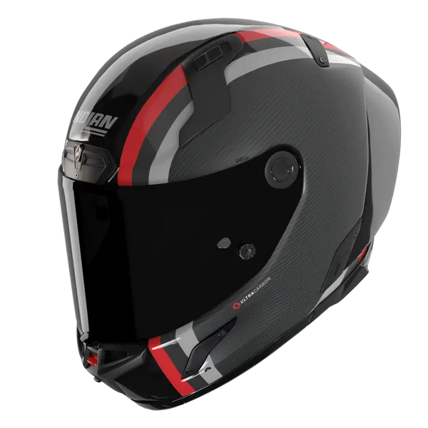 Nolan X-804 RS Ultra Carbon helmet in Gemini Black Red Anthracite 364 colourway