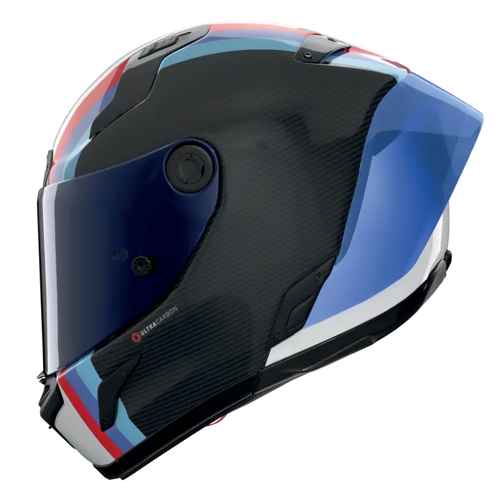 Nolan X-804 RS Ultra Carbon helmet in Gemini White Blue Red 365 graphic