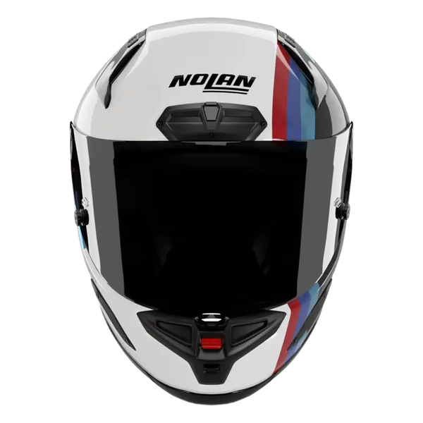 Nolan X-804 RS Ultra Carbon helmet in Gemini White Blue Red 365 graphic