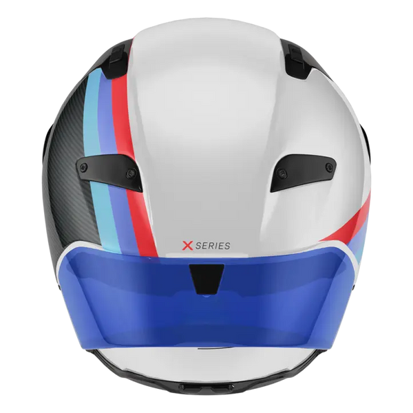 Nolan X-804 RS Ultra Carbon helmet in Gemini White Blue Red 365 graphic