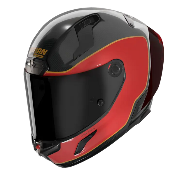 Nolan X-804 RS Ultra Carbon helmet in Asso di Picche 356 black grey red graphic