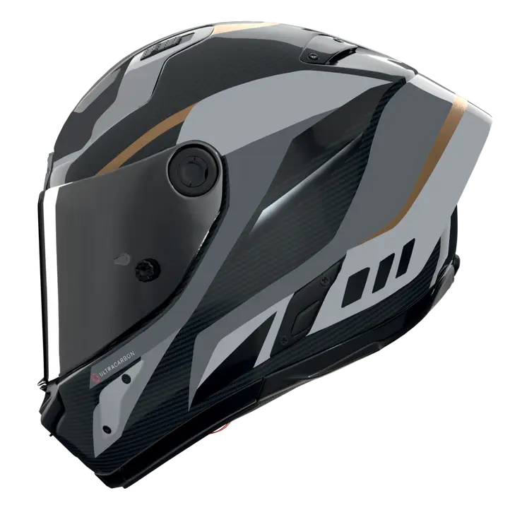 Nolan X-804 RS Ultra Carbon full-face helmet in Lesmo Black/Grey/Gold 361 livery