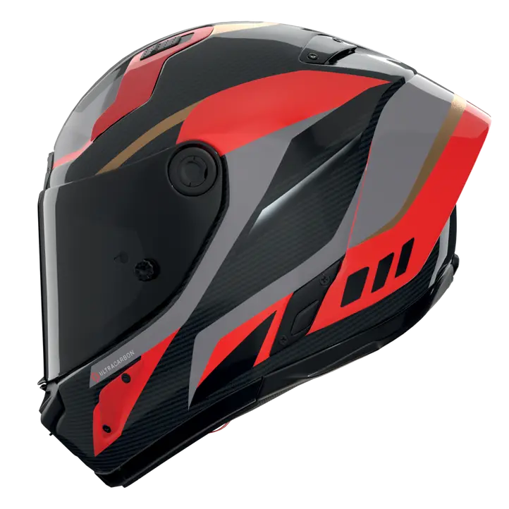 Nolan X-804 RS Ultra Carbon Lesmo full-face helmet in Red/Grey/Gold