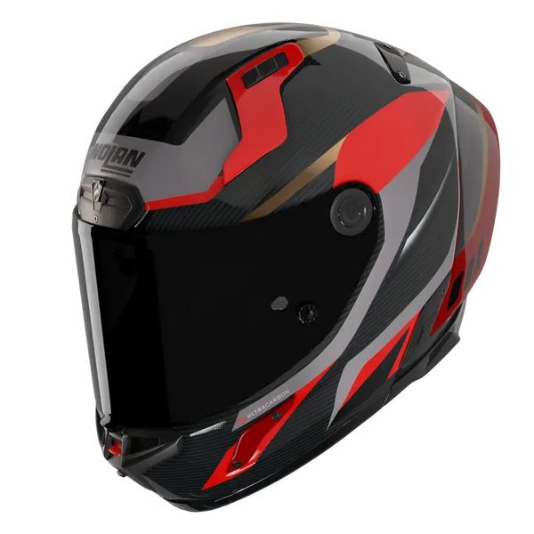 Nolan X-804 RS Ultra Carbon Lesmo full-face helmet in Red/Grey/Gold