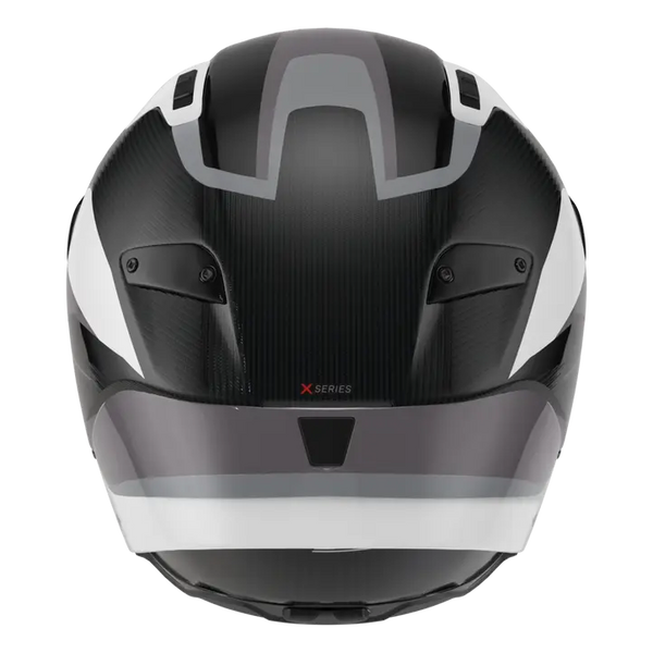 Nolan X-804 RS Ultra Carbon full-face helmet in Lesmo white, black and grey colourway
