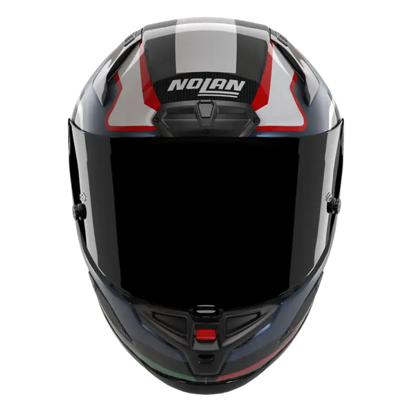 Nolan X-804 RS Ultra Carbon helmet in Piega Dark Blue Blue Red 366 graphic