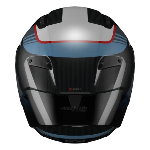 Nolan X-804 RS Ultra Carbon helmet in Piega Dark Blue Blue Red 366 graphic