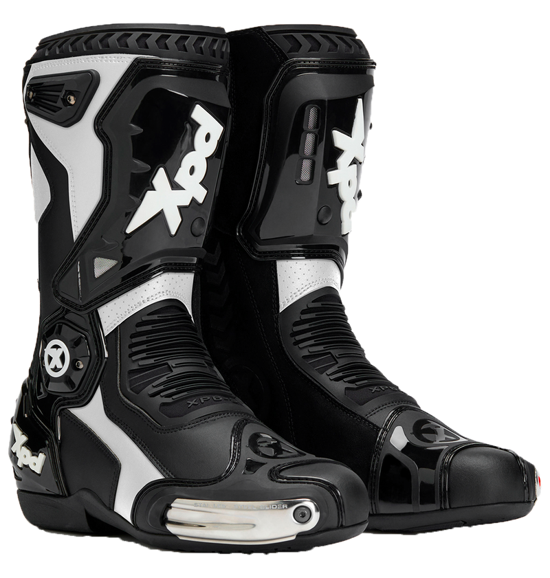 XPD XP-Mode men's motorcycle boots in black and white