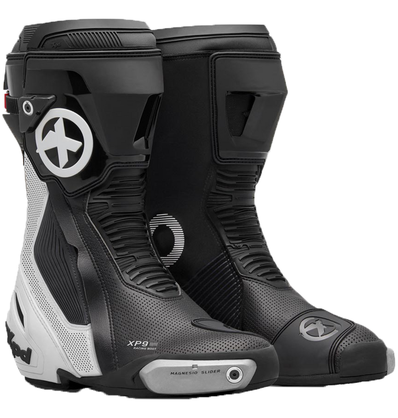 XPD XP9-S AIR perforated men's motorcycle boot in white and black
