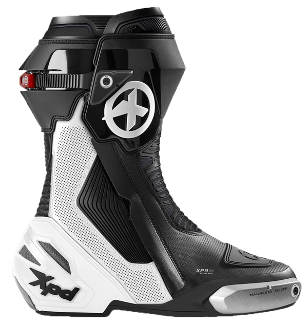 XPD XP9-S AIR perforated men's motorcycle boot in white and black