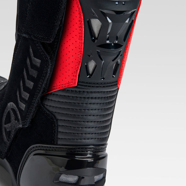 XPD XP6-S men's motorcycle boots in red and black