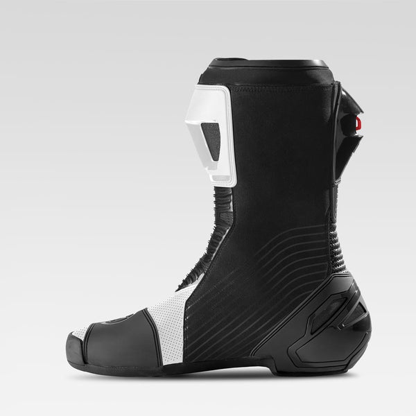 XPD XP9-R AIR perforated racing motorcycle boot in white and black, men's