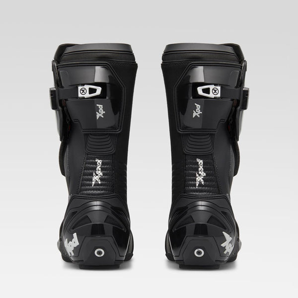 XPD XP9-R men's motorcycle boots in black, side view showing AGS3 ankle guard and racing sole