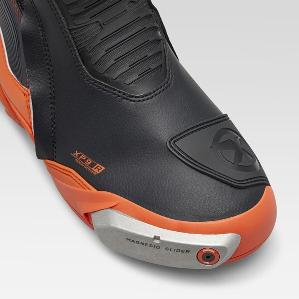 XPD XP9-R men's motorcycle racing boots in orange and black