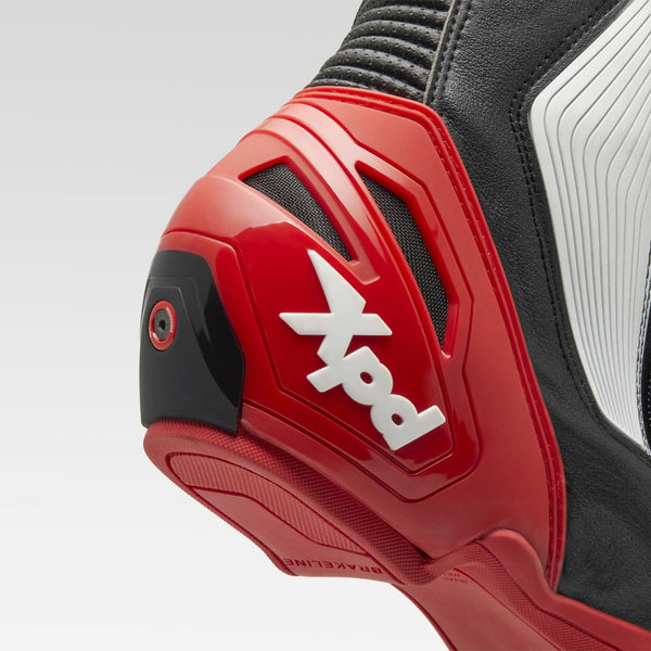 XPD XP9-S men's motorcycle boots in black and red