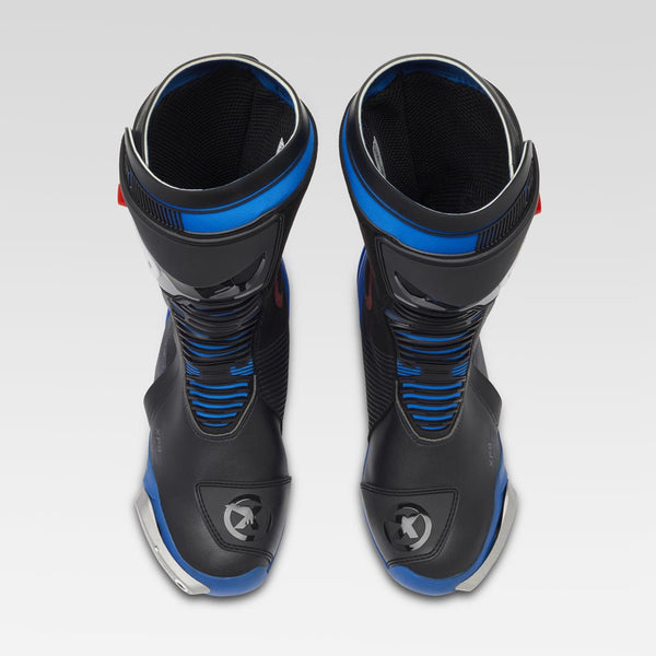XPD XP9-S men's motorcycle racing boots in black and blue