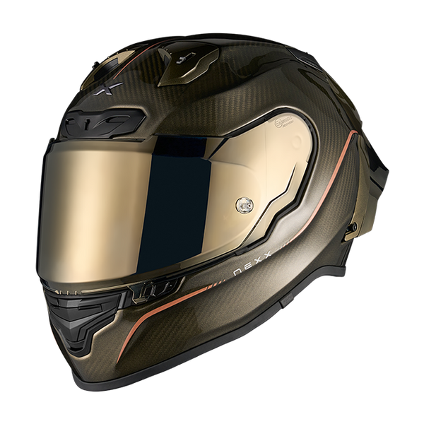 Nexx X.R3R Hagibis Carbon Gold full-face racing helmet, carbon and gold finish