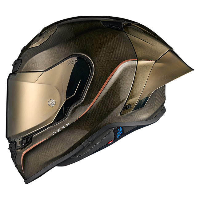 Nexx X.R3R Hagibis Carbon Gold full-face racing helmet, carbon and gold finish