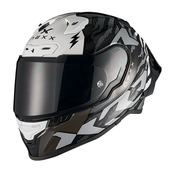 Nexx X.R3R Ziger Carbon full-face helmet in black grey colourway