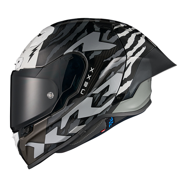 Nexx X.R3R Ziger Carbon full-face helmet in black grey colourway