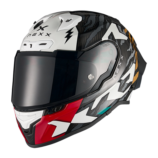 Nexx X.R3R Ziger full-face helmet in carbon grey gold finish