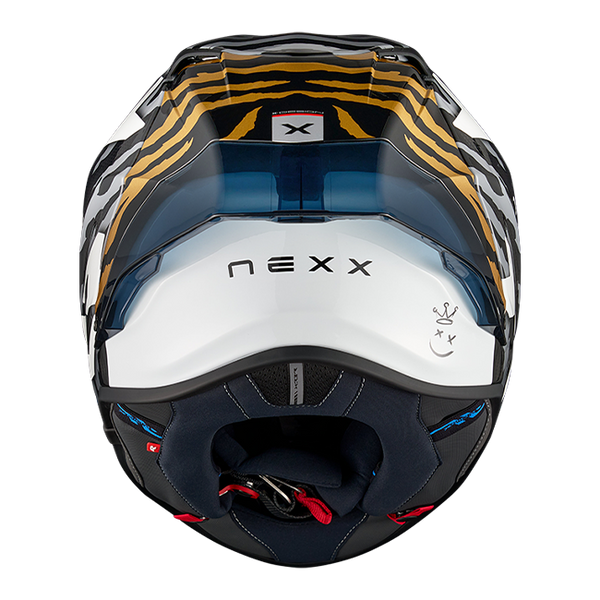Nexx X.R3R Ziger full-face helmet in carbon grey gold finish
