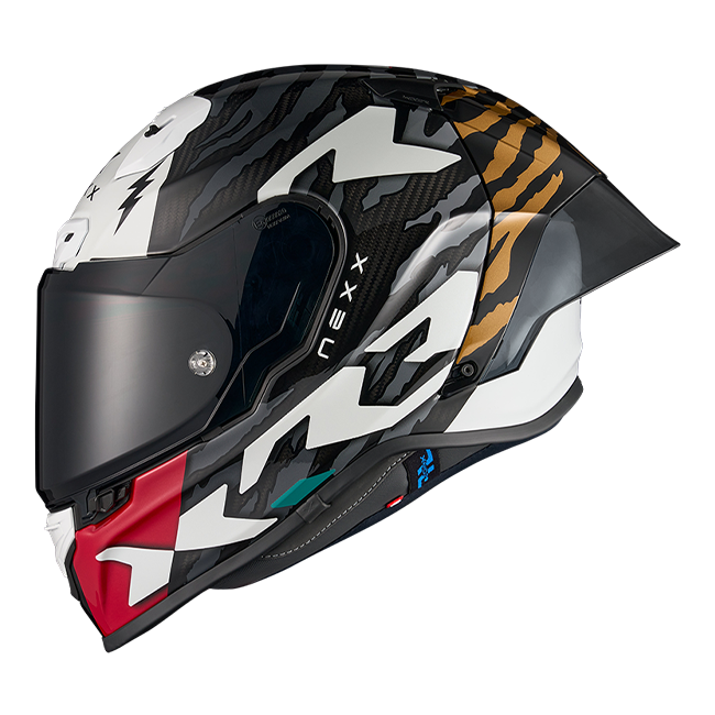 Nexx X.R3R Ziger full-face helmet in carbon grey gold finish