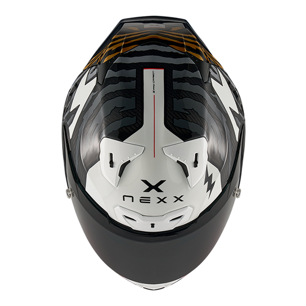 Nexx X.R3R Ziger full-face helmet in carbon grey gold finish