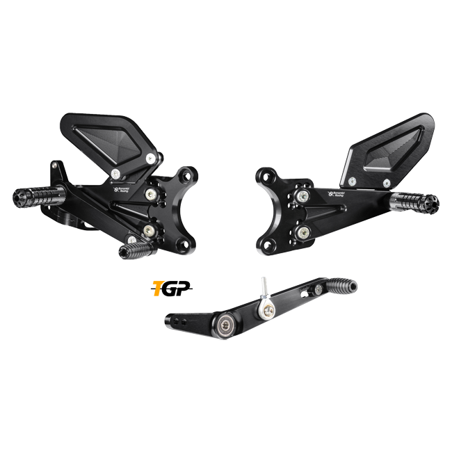 Bonamici Racing Y013 rearset kit Yamaha YZF-R6 RJ27 black anodised
