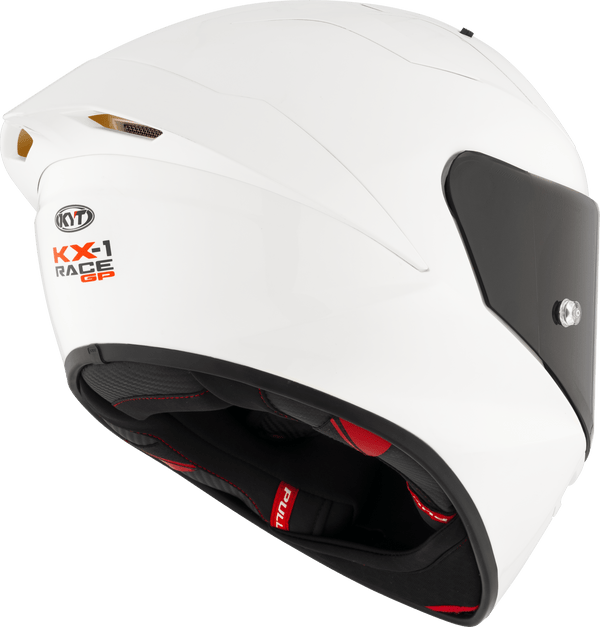 KYT KX-1 Race GP full-face helmet in plain gloss white, SKU Y6KXX0W3