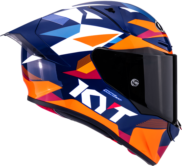 KYT R1R full-face racing helmet carbon diamond blue orange Y6R10006