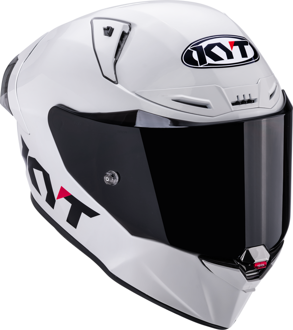 KYT R1R full-face racing helmet in plain gloss white finish