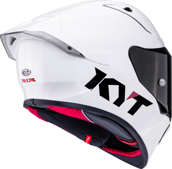 KYT R1R full-face racing helmet in plain gloss white finish