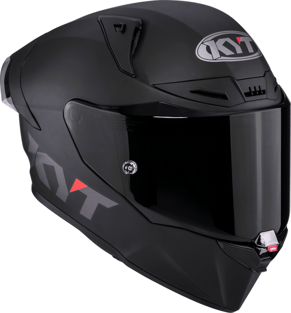 KYT R1R full-face racing helmet in plain matte black finish