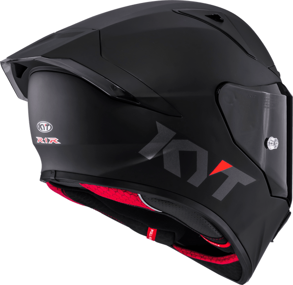 KYT R1R full-face racing helmet in plain matte black finish