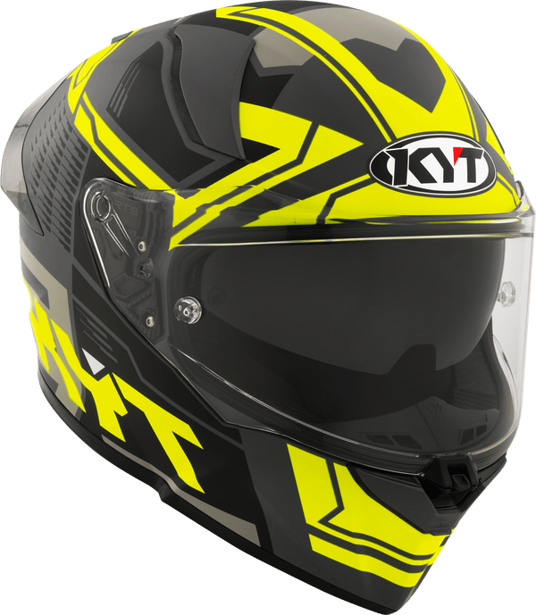 KYT R2R full-face helmet in Octane Matte Yellow graphic finish