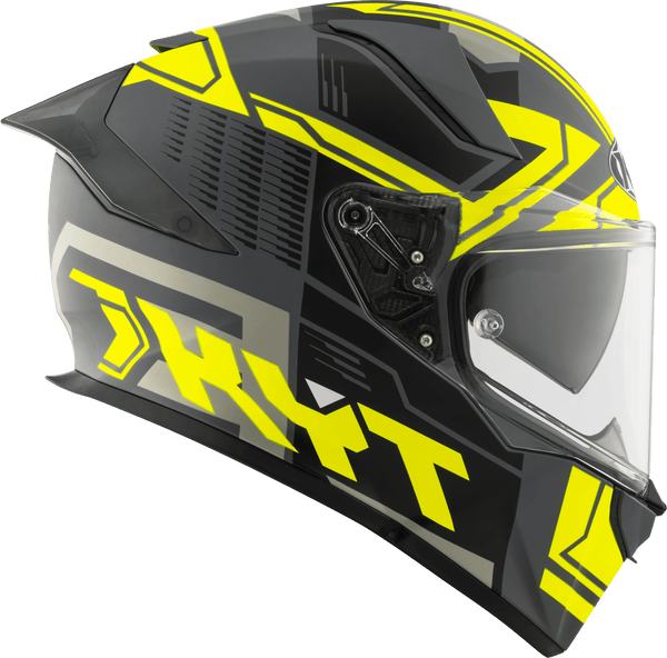 KYT R2R full-face helmet in Octane Matte Yellow graphic finish