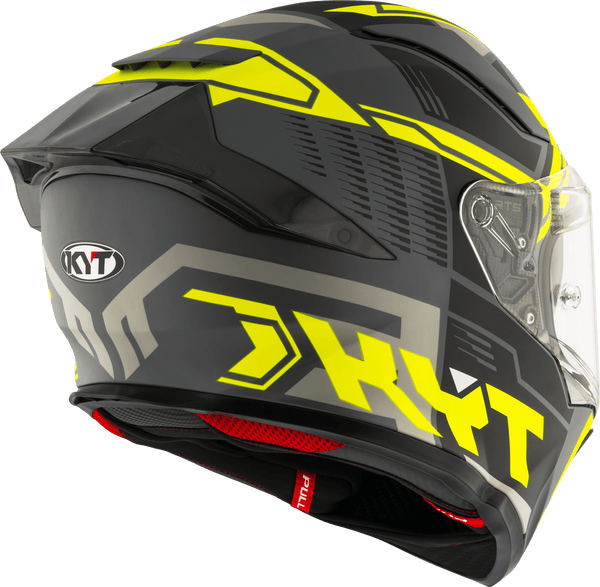 KYT R2R full-face helmet in Octane Matte Yellow graphic finish