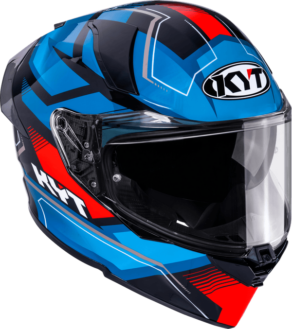 KYT R2R Parsec full-face helmet in black, blue and red