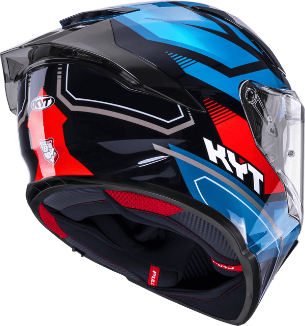 KYT R2R Parsec full-face helmet in black, blue and red