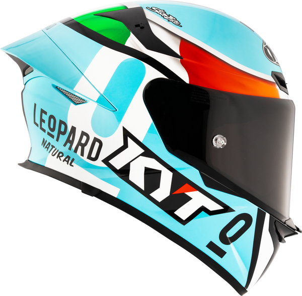 KYT TT-Revo full-face helmet in Leopard Racing Replica Italia Tricolore gloss finish
