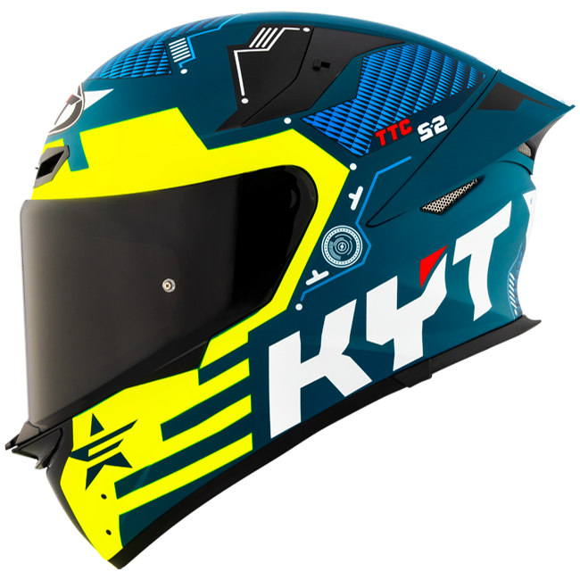 KYT TT-Revo full-face helmet in Fuselage Yellow Matt finish