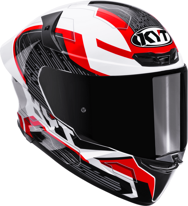 KYT TT-Revo full-face helmet Speeding White Red graphic Y6TR0051