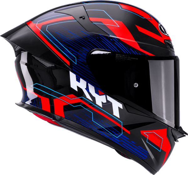 KYT TT-Revo full-face helmet Speeding Black Red Blue graphic Y6TR0053