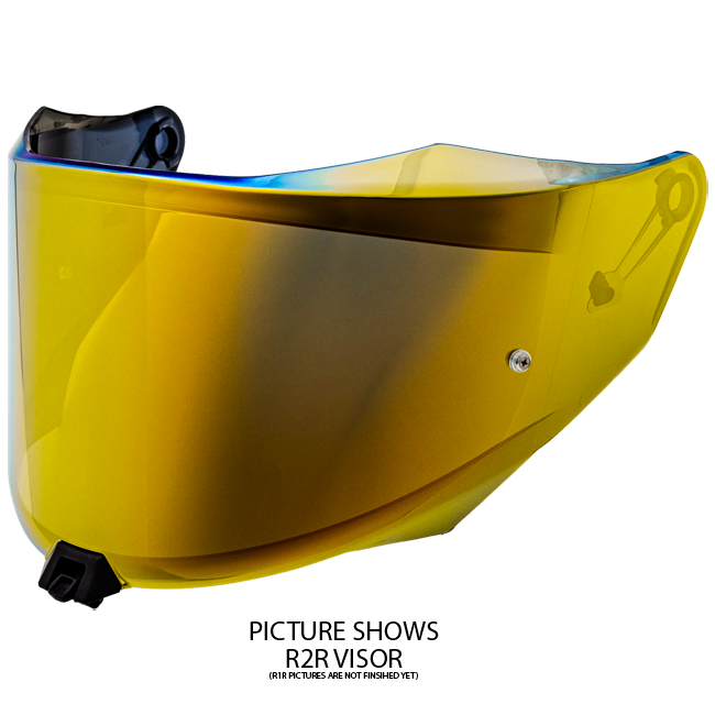 KYT R1R visor in iridium gold mirror finish YAR10VO0