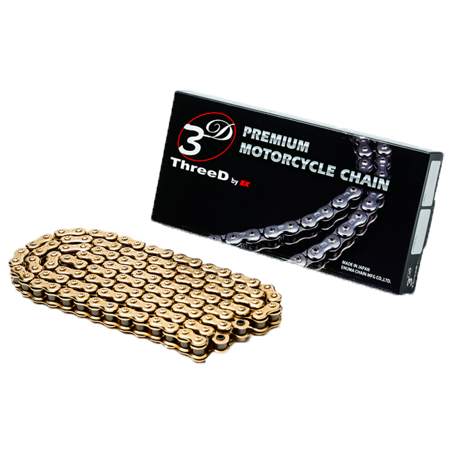 EK Chain 525 SPR/3D NX-Ring open chain Gold/Gold with rivet link