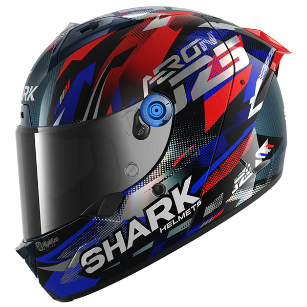 Shark Aeron Johann Zarco GP de France replica helmet in carbon blue chrome finish