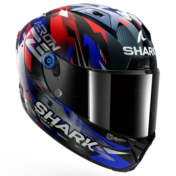 Shark Aeron Johann Zarco GP de France replica helmet in carbon blue chrome finish
