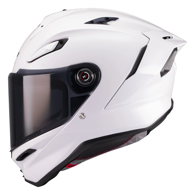 MT-Helmets KRE 2 Pure A0 full-face helmet in gloss white — side view